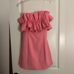 Pink strapless dress